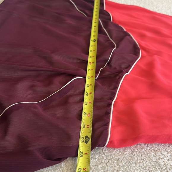 Living Doll Flowy Tassel Tie Shoulder Strap Dress Size XL  Coral Maroon - Picture 12 of 14